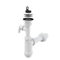 Сифон Alcaplast A41P для умивальника Ø40 з підведенням і нержавіючою peшіткою Ø63