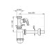 Сифон Alcaplast A430P для умивальника Ø32 з підведенням і накидною гайкою 5/4 "