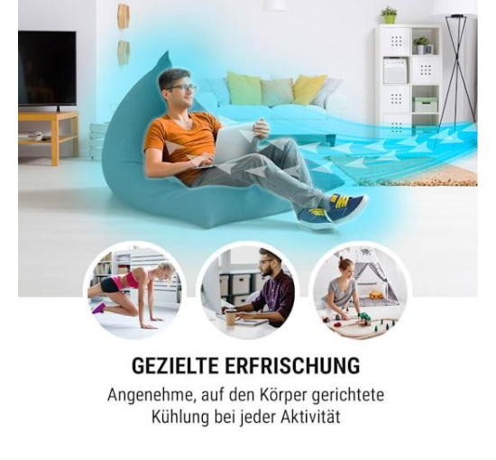 Портативный охладитель-вентилятор oneConcept Freeze Me 3в1 400 м³/ч, 75 Вт (10033432)