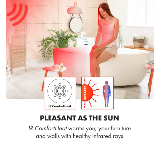 Розумний інфрачервоний обігрівач Klarstein Hot Spot Crystal Spotless Smart Wi-Fi 750 Вт (10035064)