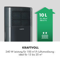 Осушитель воздуха компрессорный на 10л/сутки Klarstein DryFy 10, черный (10032662)