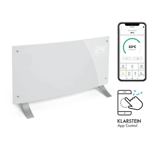 Конвекционный обогреватель Klarstein Bornholm Curved Smart 1000/2000 Вт до 40 м2 Wifi (10035237)