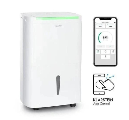 Осушувач з функцією очищення повітря Klarstein DryFy Connect 50л/добу, білий (10034435)