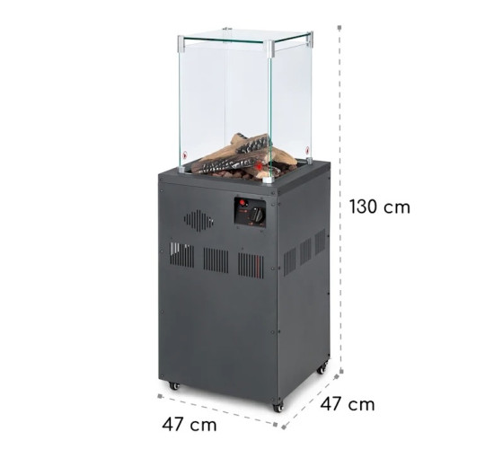 Газовий обігрівач Blumfeldt Flagranti Crystal View 8 кВт нержавіюча сталь (10035094)
