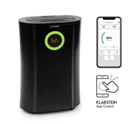 Осушувач повітря 20 л/добу з очищенням повітря KLARSTEIN DryFy Pro Connect 370 Вт, чорний (10034118)
