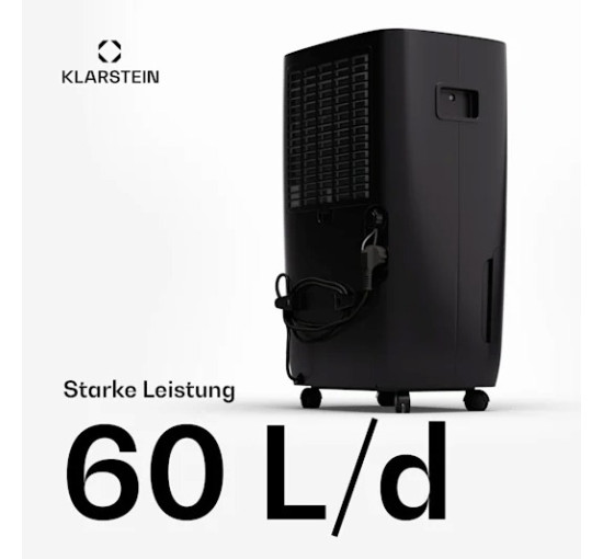 Компрессионный осушитель воздуха KLARSTEIN DryFy Connect 60, Wi-Fi 60 л/сутки 45-65 м2 (10045547)