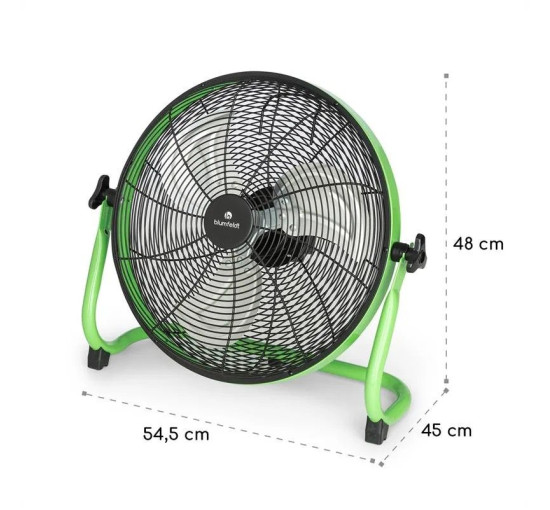 Портативный напольный вентилятор 16"/ 40 см Blumfeldt Wintergarden, до 20 ч работы, 45 ДБ, зеленый (10034653)