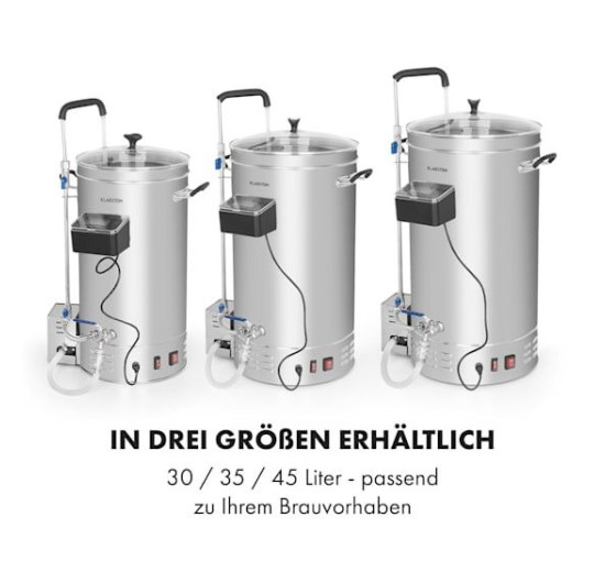 Пивоварня Klarstein Brauheld Pro Mash 45Л 30-100°C, срібляста (10034588)