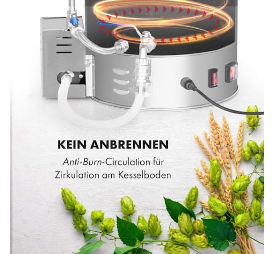Пивоварня Klarstein Brauheld Pro Mash 45Л 30-100°C, срібляста (10034588)