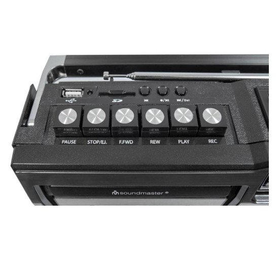 Ретро-магнитола с USB/SD кодировкой Soundmaster RR18SW, черный