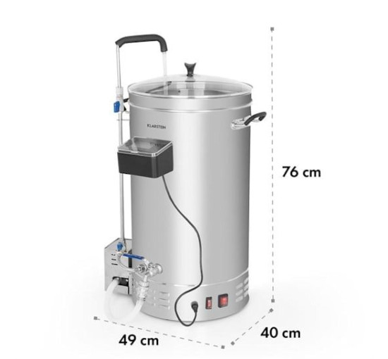 Пивоварня Klarstein Brauheld Pro Mash 30л 30-100°C, срібляста (10034586)