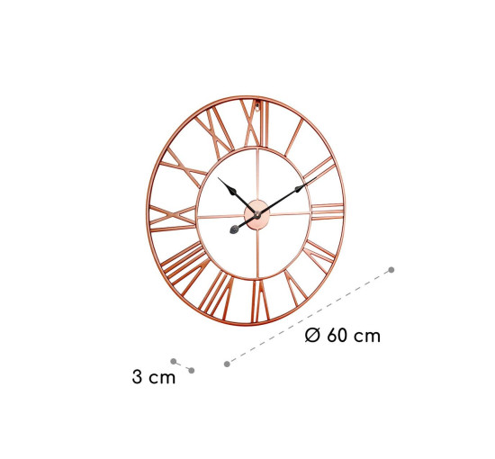 Часы настенные металлические Blumfeldt Queensway 60 см, розовое золото (10039372)
