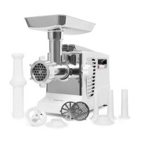 Электромясорубка Klarstein Kraftprotz 700 Вт с насадками для колбасы, белый с серым 10034215 (my-5017)