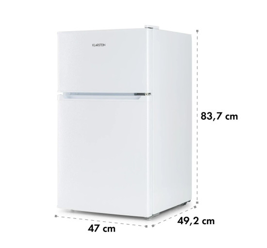 Двокамерний міні-холодильник з морозильною камерою Klarstein Big Daddy Cool 87 л, білий (10035585)