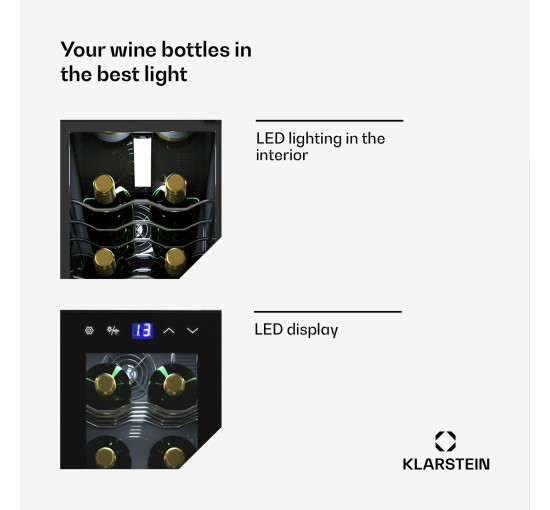 Винний холодильник Klarstein Shiraz 14 Slim Uno 10045300
