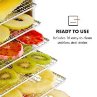 Дегідратор для овочів, фруктів, грибів та м'яса Klarstein Master Jerky 16 полиць, 40-90 ° C, сріблястий (10033212)