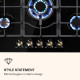 Газова варильна панель для кухні Klarstein Victoria 5, 5-конфорок, чорний (10038376)