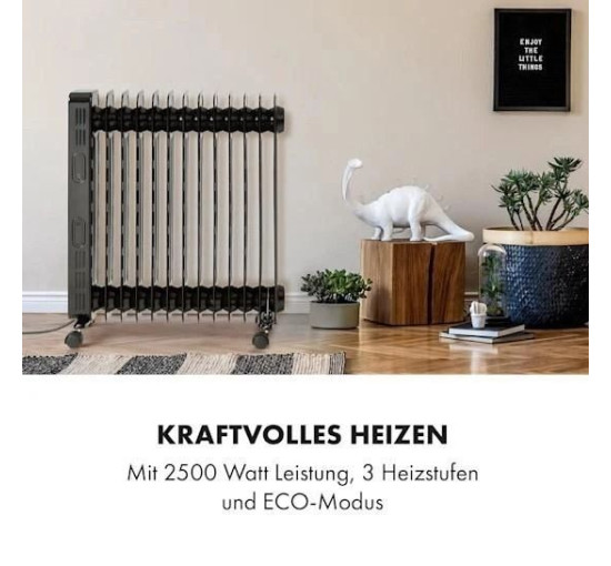 Масляный радиатор Klarstein Thermaxx Heatstream 2500 Вт, черный (10035109)