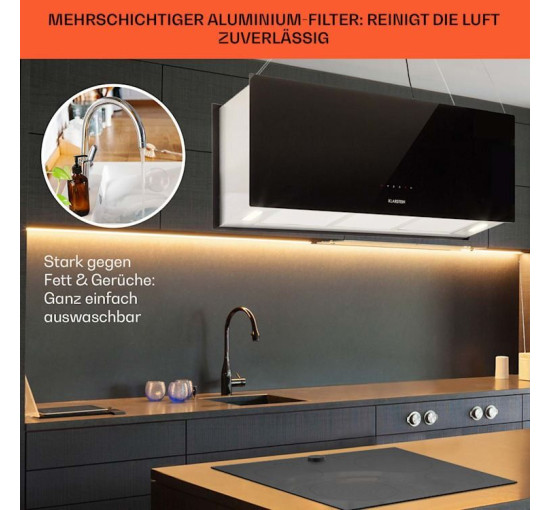 Вытяжка кухонная островная Klarstein Kronleuchter XL 90 165 Вт, черный (10033108)