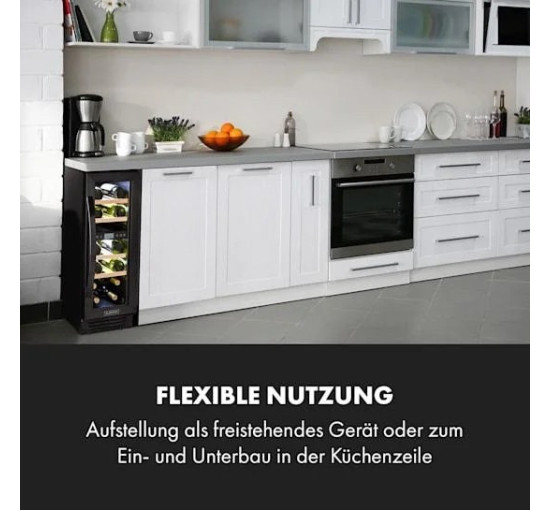 Встроенный винный холодильник двухзонный Klarstein Vinovilla 17 Built-In Duo 53л, 2-зонный, черный (10034154)