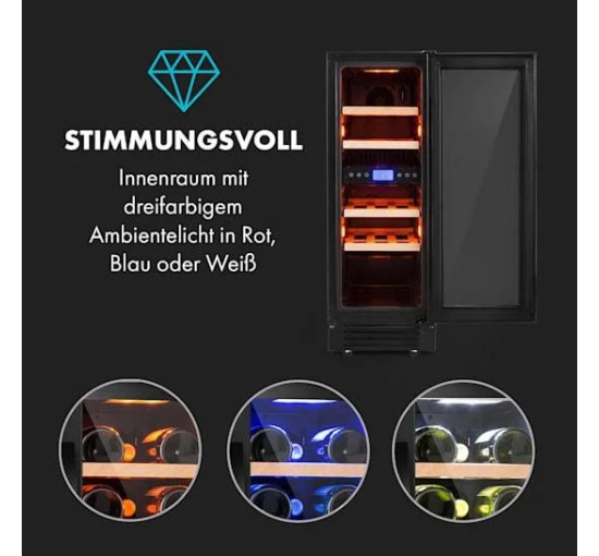Встроенный винный холодильник двухзонный Klarstein Vinovilla 17 Built-In Duo 53л, 2-зонный, черный (10034154)