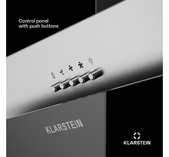 Кухонна витяжка Klarstein Alessia 60, 247 м³ 40 Вт, чорний (10045309)