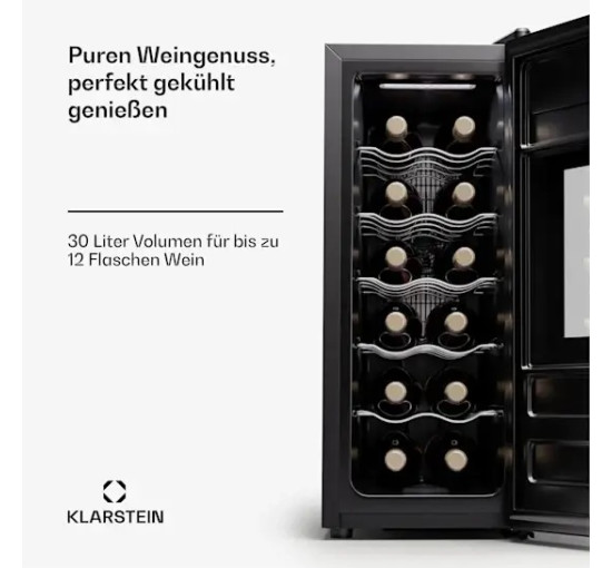Винний холодильник Klarstein Silent Vino 12 Uno Slim 10045376