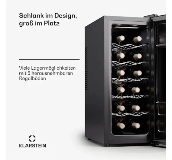 Винний холодильник Klarstein Silent Vino 12 Uno Slim 10045376