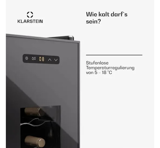 Винний холодильник Klarstein Silent Vino 12 Uno Slim 10045376