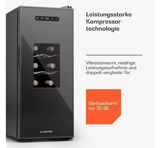 Винний холодильник Klarstein Silent Vino 12 Uno Slim 10045376