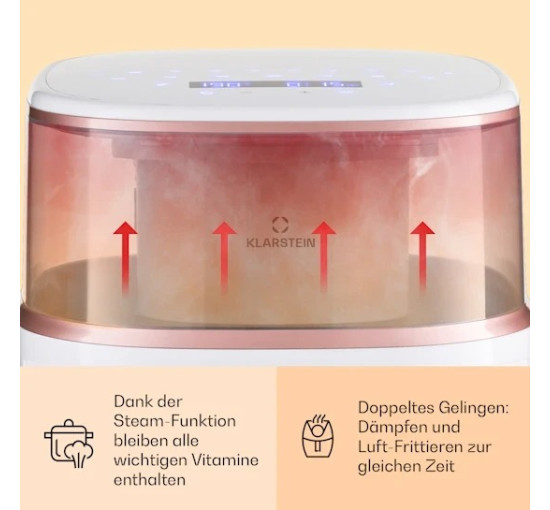 Фритюрница, аэрофритюрница Klarstein Air Bloom с функцией пара 1500 Вт, 7,5 л (10040496) б/у