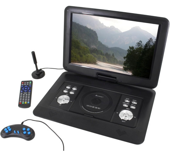 Портативний DVD-плеєр з 15,4" HD-дисплеєм та DVB-T2 тюнером Soundmaster PDB1600SW, 300 вбудованих ігор