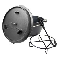 Чугунная кастрюля для барбекю Klarstein Guernsey Premium Dutch Oven 6.0, размер М/6 кварт, 5,6 л черная (10038638) Чугунная кастрюля для барбекю Klarstein Guernsey Premium Dutch Oven 6.0, размер М/6 кварт, 5,6 л черная (10038638)