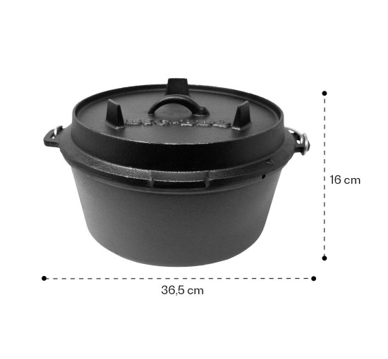 Чавунна каструля для барбекю Klarstein Guernsey Premium Dutch Oven 6.0, розмір М/6 кварт, 5,6 л чорна (10038638)