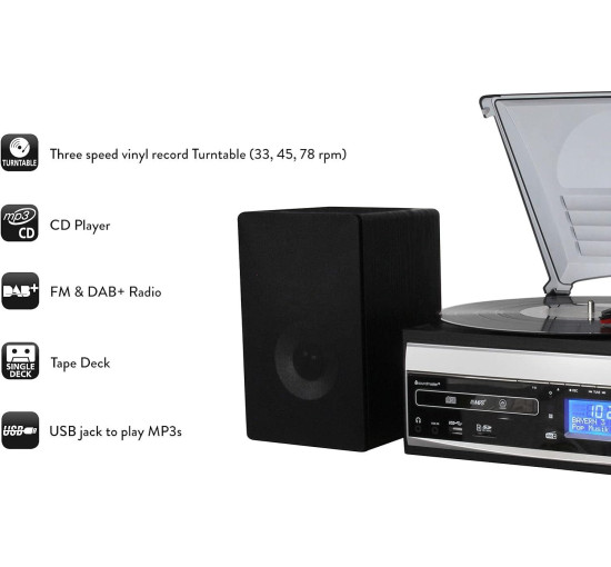 Вініловий програвач Soundmaster MCD1820SW DAB+ FM/USB/Micro SD/CD