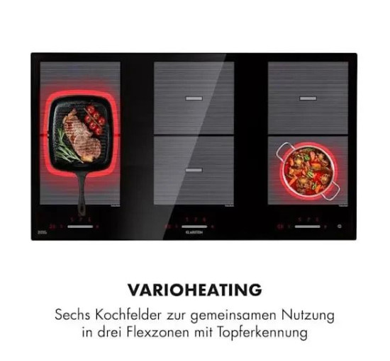 Індукційна плита для кухні Klarstein Virtuosa Flex 90, 3000 Вт, чорна (10032552)
