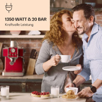 Кофемашина в ретро стиле Klarstein Gusto Classico 1350 Вт, 20 бар, 1,5 л красный (10035565) Б/В