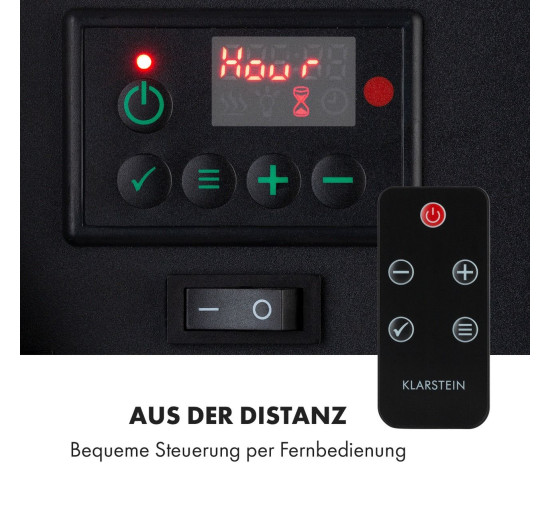 Електричний камін Klarstein Alpbach 1800 Вт 2 рівня нагрівання 65 см, (10035314)