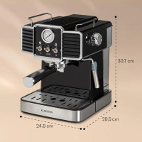 Кофемашина в ретро стиле Klarstein Gusto Classico 1,5л, 20 бар, 1350 Вт, черный (10035564)