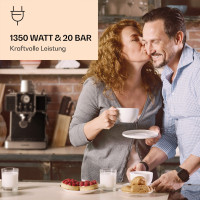 Кофемашина в ретро стиле Klarstein Gusto Classico 1,5л, 20 бар, 1350 Вт, черный (10035564)