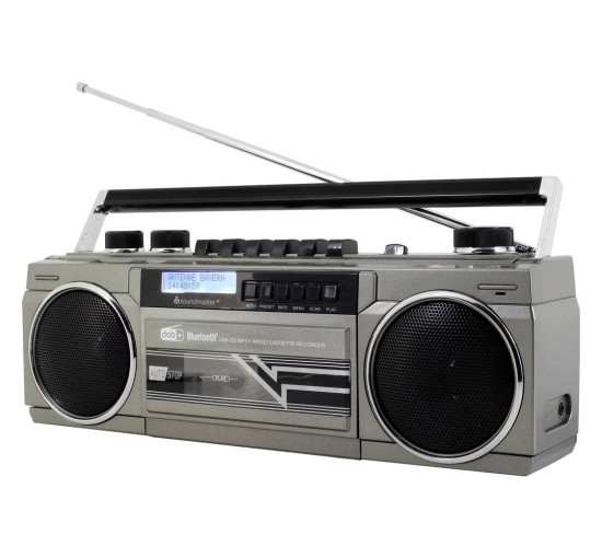 Аудіоплеєр MP3 soundmaster SRR70TI 2x15W режим запису, мікрофон, будильник, сірий