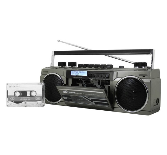 Аудиоплеер MP3 soundmaster SRR70TI 2x15W режим записи, микрофон, будильник, серый