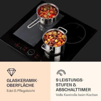 Индукционная плита для кухни Klarstein Delicatessa Hybrid 60 4 зоны, 7000 Вт, черный (10033022)