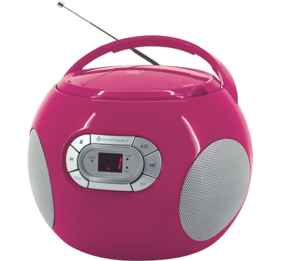CD бумбокс Soundmaster SCD2120PI с FM-радио и функцией аудиокниги, розовый