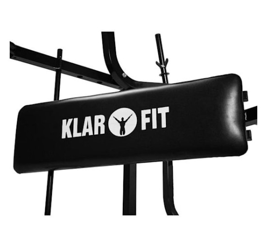 Тренажерна лава для жиму, тренування ніг та рук Klarfit Workout Hero до 160 кг, чорний (10004615)
