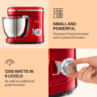 Кухонный комбайн, тестомес Klarstein Bella Mini 4 л 1200 Вт, красный (10037979)