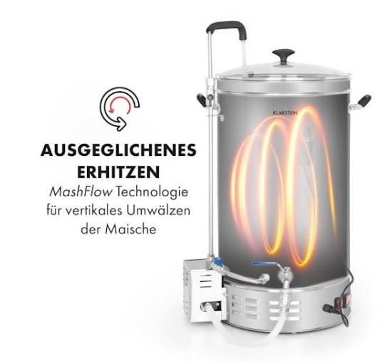 Пивоварня Klarstein Brauheld Pro Mash 45л 30-100°C сріблястий (10034588)