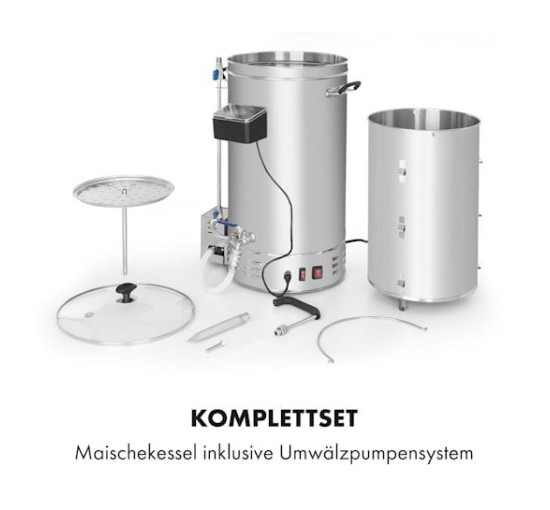 Пивоварня Klarstein Brauheld Pro Mash 45л 30-100°C сріблястий (10034588)