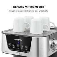 Кофемашина Klarstein Arabica 1050 Вт, 15 бар, 1,5 л черный/серебристый (10033729)