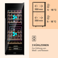 Винный холодильник Klarstein Barossa 54 Duo, 2 зоны 148 л, 54 бутылки, черный (10040058)
